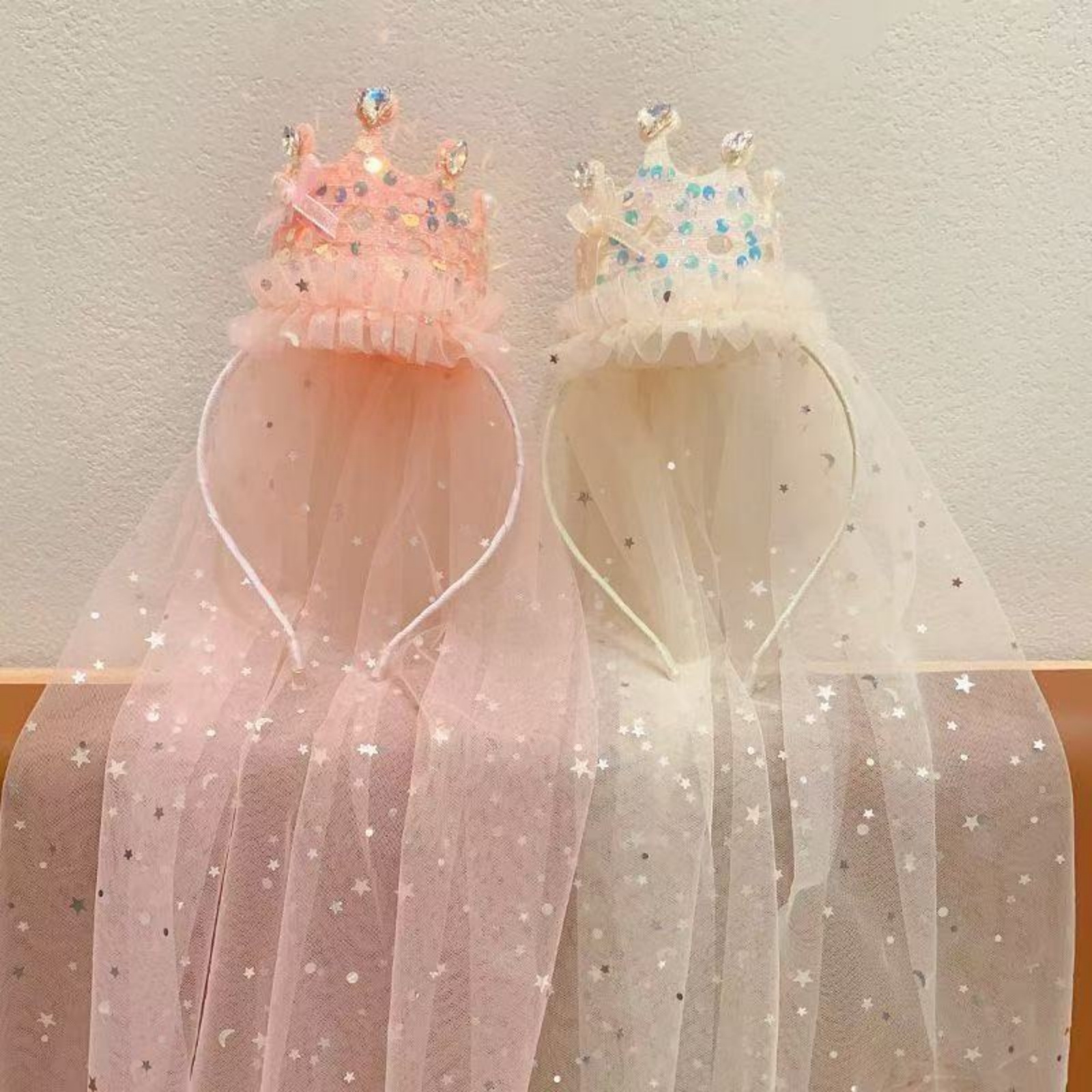 1PC Princess Crown Veil Headba - Philodendron Pink Princess avis et prix