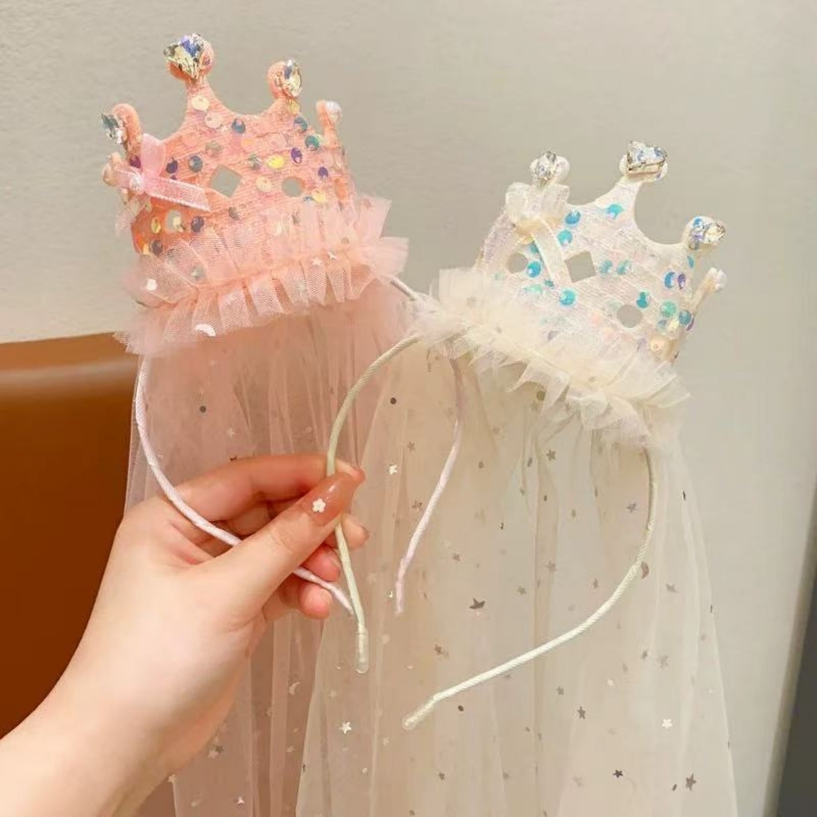 1PC Princess Crown Veil Headba - Philodendron Pink Princess avis et prix
