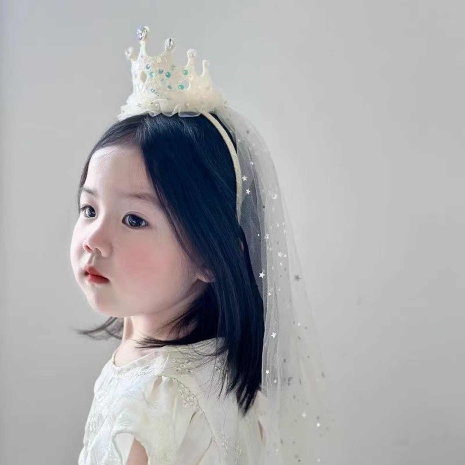 1PC Princess Crown Veil Headba - Philodendron Pink Princess avis et prix